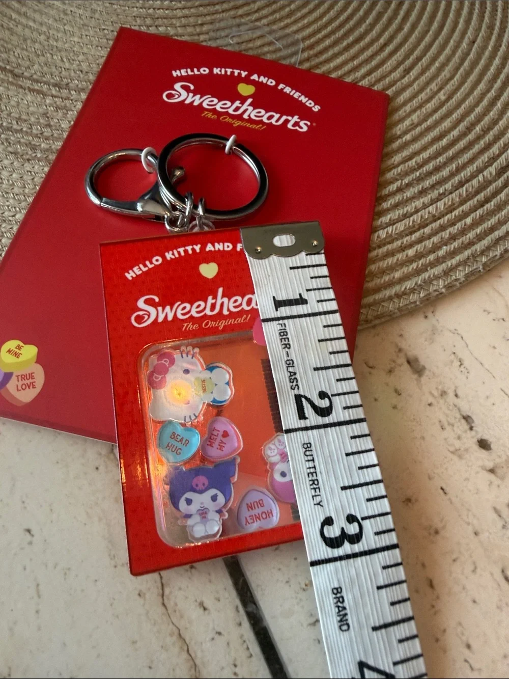 Hello Kitty x Sweethearts Red Box Candy Keychain w/Moving Sanrio characters